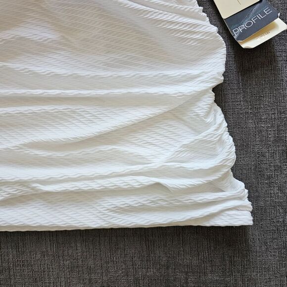 PROFILE BY GOTTEX Tutti Frutti Underwire White Ribbed Tankini Top 40 E swimsuit - Picture 8 of 12